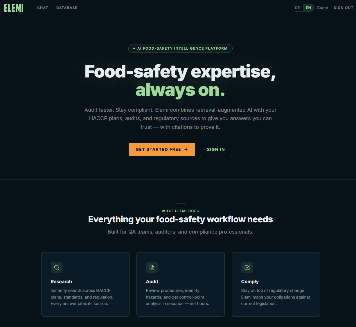 Elemi - Food Safety AI screenshot